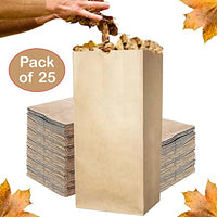 Paper Lawn Bags, Yard Waste Bags Paper Leaf Heavy Duty Brown Leaf Bags, Tear Resistant Yard Waste Bags, For Wet and Dry Leaves, Weeds and Other Trash, 30 Gallon, 25 Bags in Total (Package May Vary).